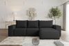 Ecksofa Designersofa ESTELLE in Stoff Opera Velvet Schwarz Ottomane Rechts Bild 2