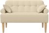 vidaXL Zweisitzer mit Knopfheftung Creme 120 x 65 x 79 cm Stoff 42041816 Bild 3