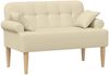 vidaXL Zweisitzer mit Knopfheftung Creme 120 x 65 x 79 cm Stoff 42041816 Bild 2