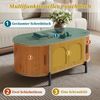 Couchtisch Natur mit Rattantüren oval 100×50×40 cm aus MDF Bild 5