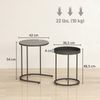 2er-Set Couchtische 42/36,5x42/36,5 x H 54/48,5 cm, stapelbar, MDF in grauer Holzoptik mit Metallgestell Bild 4