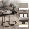 2er-Set Couchtische 42/36,5x42/36,5 x H 54/48,5 cm, stapelbar, MDF in grauer Holzoptik mit Metallgestell Bild 2