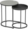2er-Set Couchtische 42/36,5x42/36,5 x H 54/48,5 cm, stapelbar, MDF in grauer Holzoptik mit Metallgestell Bild 5
