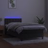 vidaXL Boxspringbett mit Matratze & LED Dunkelgrau 100x200 cm Samt 3134628 Bild 4