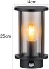 LED Außenwandleuchte mit Bewegungsmelder aus Edelstahl & Rauchglas, H: 25cm Bild 4