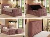 Bett mit Matratze, Boxspringbhett TILIANO DUO 90, Einzelbett 90 x 200 cm, Multipocket-Matratze 7-Zonen-Taschenfederkern - Rosa Cordstoff - H4 - Links - Topper Visco Bild 2