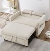 Sofabett 114x77x82,5 cm Beige, ausziehbar mit 3-fach verstellbarer Rückenlehne & Baumwoll-Leinen Bild 3