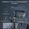 Bürostuhl HWC-J86, Schreibtischstuhl, ergonomisch, verstellbare Lordosenstütze 150kg belastbar ~ mit Fußstütze, schwarz Bild 5