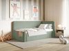 Selsey Fanko – Kinderbett 90x200 cm mit Rausfallschutz, Kopfteil rechts, Plüsch, Salbeigrün Bild 3