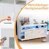 Beistelltisch Sideboard 140x40x70 cm, weiß mit LED-Beleuchtung & Glasfronten Bild 5
