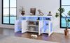 Beistelltisch Sideboard 140x40x70 cm, weiß mit LED-Beleuchtung & Glasfronten Bild 3