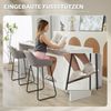 Barhocker 2er-Set Mit Armlehnen & Fußstütze - Küchenhocker Tresenstuhl Samtoptik Mit Kanalsteppung, Metallbeine Bild 5