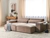 Ecksofa mit Ottomane HELLNAR Stoff Hellbraun Rechtsseitig Bild 3