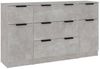 3-tlg. Sideboard-Set Betongrau Holzwerkstoff [3115823] Bild 2