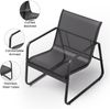3-teiliges Balkon-Set Textilene Stoff, Sessel Tisch Glas Garten Terrasse Bild 5