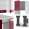 Eckküche R-Line Rot Hochglanz/Weiß 247 x 46 cm ohne Arbeitsplatte Vicco Bild 5