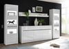 Wohnwand Anbauwand Carat 349cm LED weiß Hochglanz beton grifflos MDF Bild 1