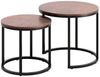 Home Collective Couchtisch Kleiner 2er Set aus Holz, Wohnzimmertisch Modern (Beistelltisch Set 2 in 1 mit Metallgestell, Büro Beistelltisch Loft Design TWIN, kratzfeste Oberfläche, Set 2 in 1), Quadratisch in Eiche hell, für Wohnzimmer Bild 2