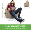 Green Bean® Sitzsack mit Rückenlehne, 230L Füllung waschbar, Polyester-PVC-Stoff taupe, 80 x 70 x 90 cm Bild 5