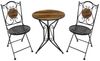 HTI-Living Garten-Essgruppe Sitzgruppe Metall Bistro Set mit Motiv Holz für Balkon und Terrasse, (Set, 3-tlg, 1 Tisch 2 Stühle), Sitzgruppe Essgruppe Balkonset Bild 2