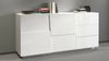 Dmora Kommode Avelignese, Wohnzimmer-Buffet, Wohnzimmer-Kommode mit 2 Türen und 3 Schubladen, 180x44x86 cm, glänzendes Weiß Bild 4