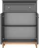 AX LIVING Kommode Nymphen Dunkelgrau 1 Schublade 2 Türen MDF Eiche Beine schmal Bild 3