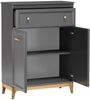 AX LIVING Kommode Nymphen Dunkelgrau 1 Schublade 2 Türen MDF Eiche Beine schmal Bild 4
