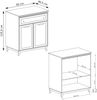AX LIVING Kommode Nymphen Dunkelgrau 1 Schublade 2 Türen MDF Eiche Beine schmal Bild 5