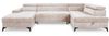 AX LIVING Beige Eckcouch mit Schlaffunktion Arkucio U 345 cm Ecksofa L Bild 2