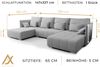 AX LIVING U Form Sofa mit Schlaffunktion Florinna Gelb 345cm Bild 3