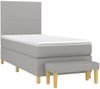 vidaXL Boxspringbett mit Matratze Stoff Hellgrau 90x190 cm, Härtegrad: H2 [3136957] Bild 3