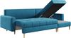 Ecksofa Wohnzimmer - L-form mit Schlaffunktion und Bettkasten - ASTRA - Hellblau Mikrofaser Bild 4