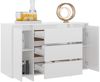 vidaXL Sideboard 3 Schubladen Hochglanz-Weiß 120x41x75cm Holzwerkstoff 809617 Bild 3