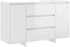 vidaXL Sideboard 3 Schubladen Hochglanz-Weiß 120x41x75cm Holzwerkstoff 809617 Bild 2