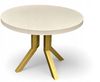 Ausziehbarer runder Esstisch KASCHMIR Ø100–300 cm – Goldene Metallbeine – Slim Design Bild 2