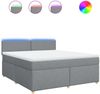 vidaXL Boxspringbett mit Matratze Hellgrau 180x200 cm Stoff 3289052 Bild 2
