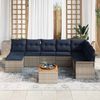 vidaXL Gartensofa-set 9 pcs Grau und Marineblau Poly-Rattan 3356036 Bild 3
