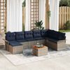 vidaXL Gartensofa-set 9 pcs Grau und Marineblau Poly-Rattan 3356036 Bild 1