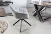 riess-ambiente Polsterstuhl PAPILLON hellgrau / schwarz (Einzelartikel, 1 St), Esszimmer · Stoff · Metall · Armlehne · 180° drehbar · Modern Design Bild 3