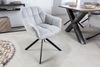 riess-ambiente Polsterstuhl PAPILLON hellgrau / schwarz (Einzelartikel, 1 St), Esszimmer · Stoff · Metall · Armlehne · 180° drehbar · Modern Design Bild 2