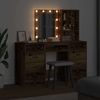 vidaXL Schminktisch mit Spiegelbeleuchtung 3 pcs Braun Holzwerkstoff 3334225 Bild 4