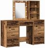 vidaXL Schminktisch mit Spiegelbeleuchtung 3 pcs Braun Holzwerkstoff 3334225 Bild 2