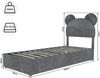 Flieks Kinderbett 90x200cm, Polsterbett mit Cartoon-Kopfteil, Einzelbett mit hydraulischem Stauraum, Samt, Grau Bild 4