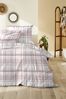 Primera Edelflanell Bettwäsche 155x220 Streifen Karo rosa silber weiß 174146-22 Bild 2