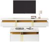 IDEASY Wohnzimmer-Set (2 St) Wohnzimmer Möbel, Moderner Luxus TV- Schrank und Couchtisch-Set, Marmorfurnier, geeignet für TVs bis 90", 200x40x42 cm & 100x50x40 cm Bild 5