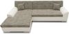 DOMO Collection Treviso, Ecksofa mit Schlaffunktion, Webstoff/Kunstleder weißgrau/weiß, 178 x 240 cm Bild 5