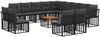 vidaXL Outdoor-Sofagarnitur 14 pcs Schwarz und Dunkelgrau Polyester 3437603 Bild 2