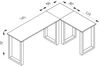 VCM Schreibtisch Lona 915258 Silber / Weiß H. 76 x B. 190 x T. 160 cm Bild 3