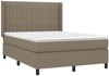 vidaXL Boxspringbett mit Matratze Taupe 140x190 cm Stoff 3131589 Bild 3