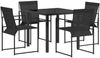 vidaXL Garten Essgruppe 5 pcs Schwarz Textilene und Stahl 3448902 Bild 2